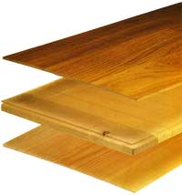 Le parquet contrecoll form de diffrentes couches de bois.